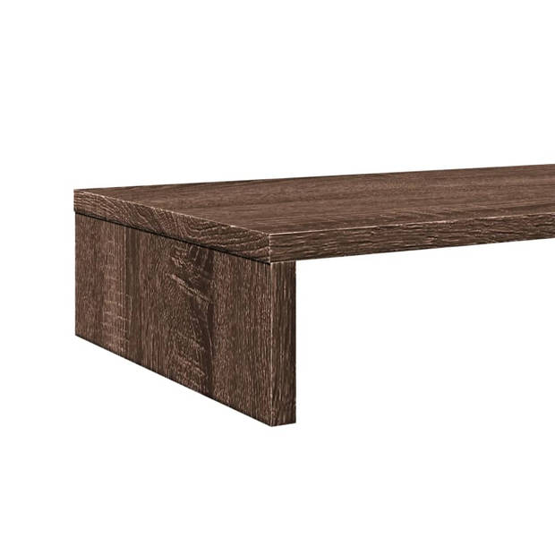 vidaXL Monitorstandaard 100x27x10 cm bewerkt hout bruin eikenkleurig