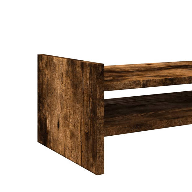 vidaXL Monitorstandaard 100x27x20 cm bewerkt hout gerookt eikenkleurig