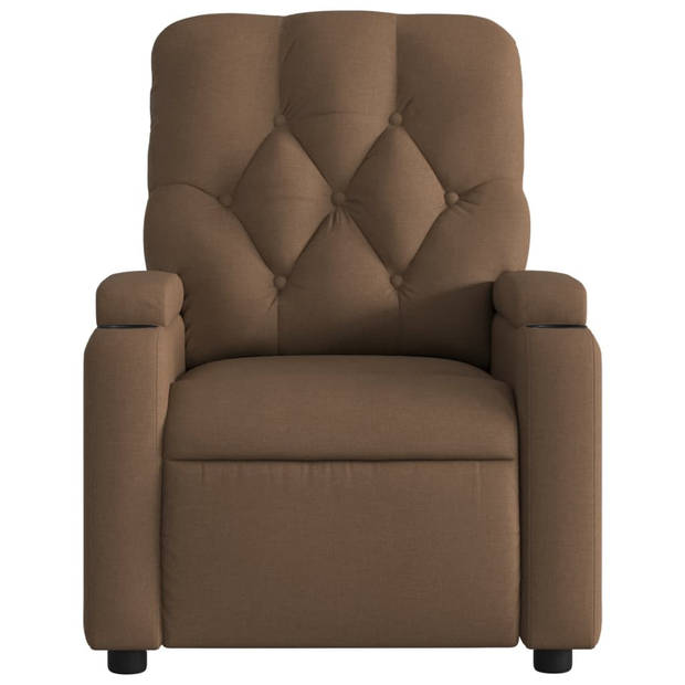 vidaXL Fauteuil verstelbaar stof bruin