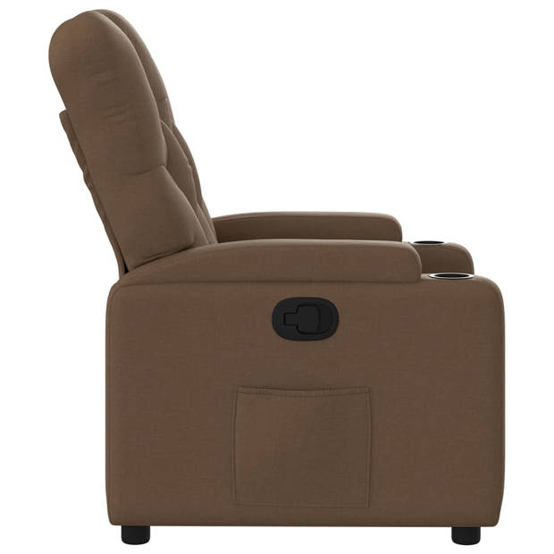 vidaXL Fauteuil verstelbaar stof bruin