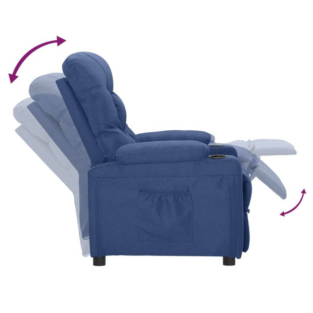 vidaXL Fauteuil verstelbaar stof blauw