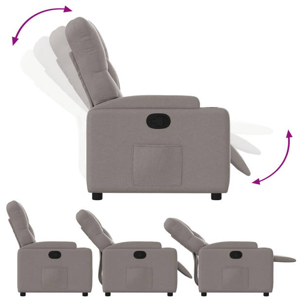 vidaXL Fauteuil verstelbaar stof taupe