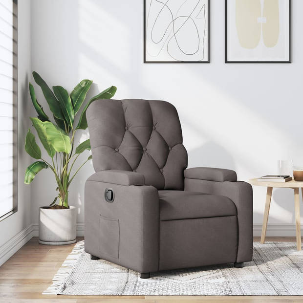 vidaXL Fauteuil verstelbaar stof taupe