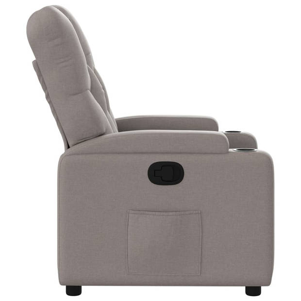 vidaXL Fauteuil verstelbaar stof taupe