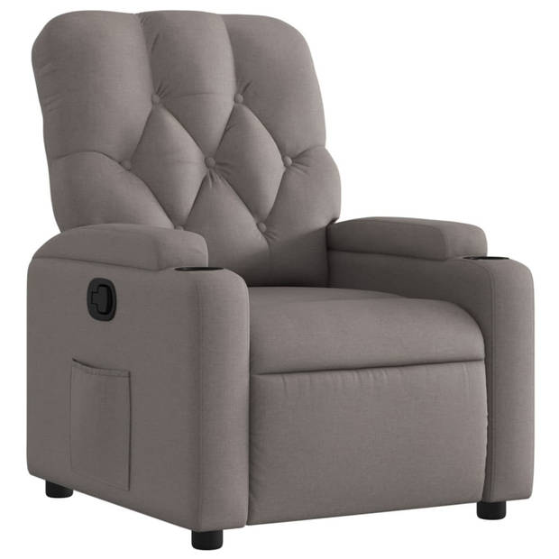 vidaXL Fauteuil verstelbaar stof taupe