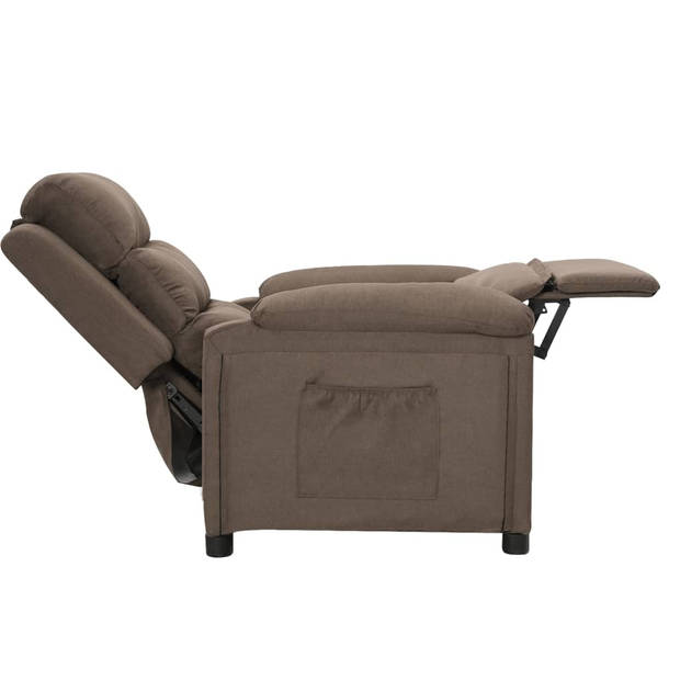 vidaXL Fauteuil verstelbaar stof taupe