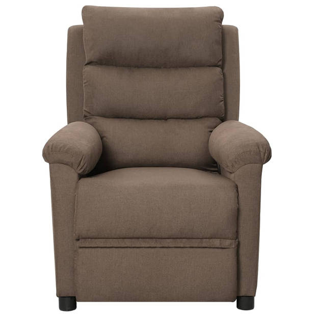 vidaXL Fauteuil verstelbaar stof taupe