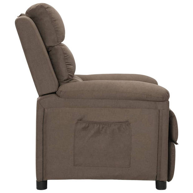 vidaXL Fauteuil verstelbaar stof taupe