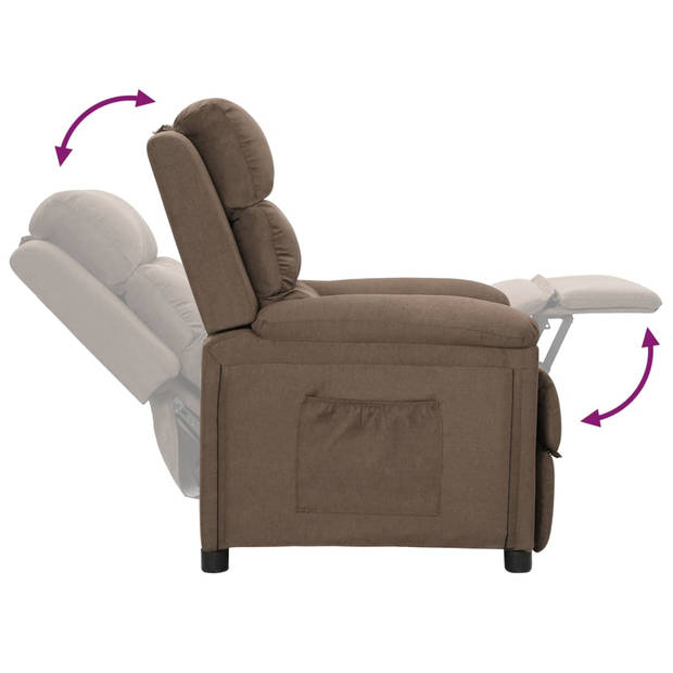 vidaXL Fauteuil verstelbaar stof taupe