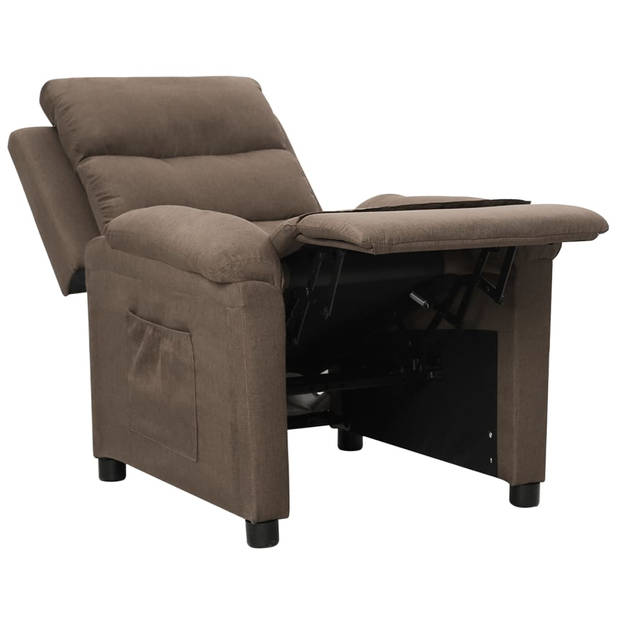 vidaXL Fauteuil verstelbaar stof taupe