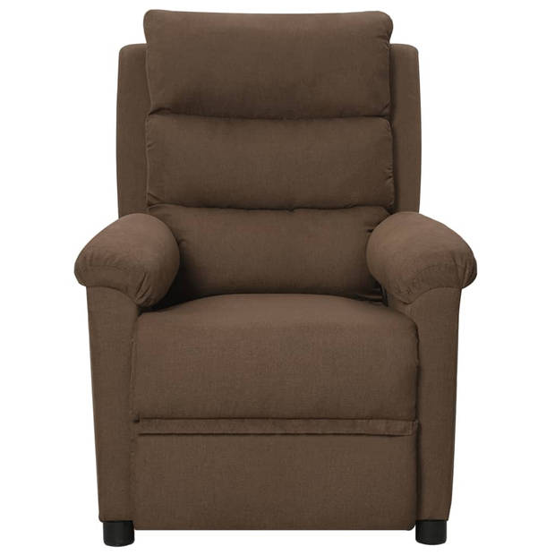 vidaXL Fauteuil verstelbaar stof bruin