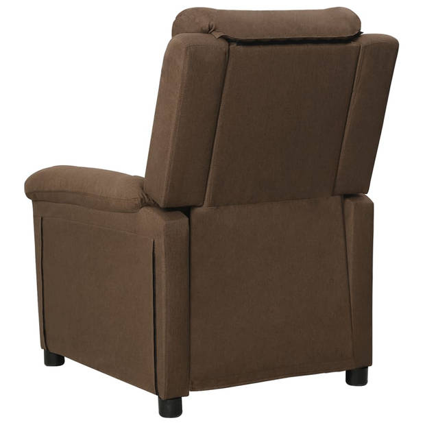 vidaXL Fauteuil verstelbaar stof bruin