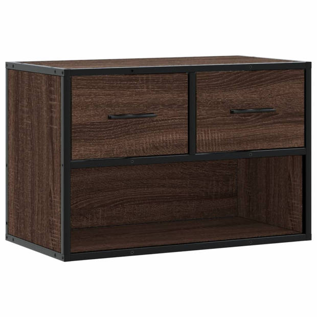 vidaXL Tv-meubel 60x31x39,5 cm bewerkt hout metaal bruin eikenkleurig