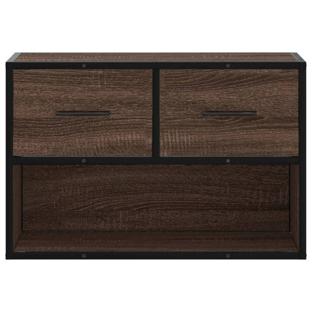 vidaXL Tv-meubel 60x31x39,5 cm bewerkt hout metaal bruin eikenkleurig