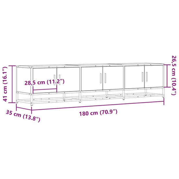 vidaXL Tv-meubel 180x35x41 cm bewerkt hout sonoma eikenkleurig