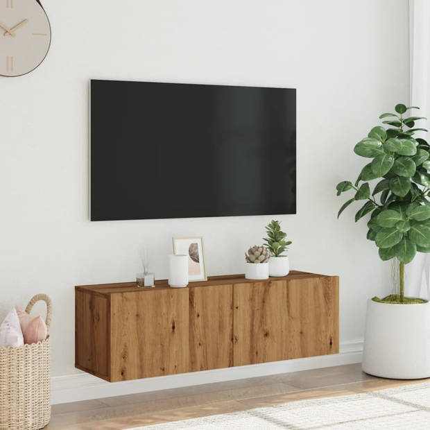 vidaXL Tv-wandmeubel 100x30x30 cm bewerkt hout artisanaal eikenkleurig