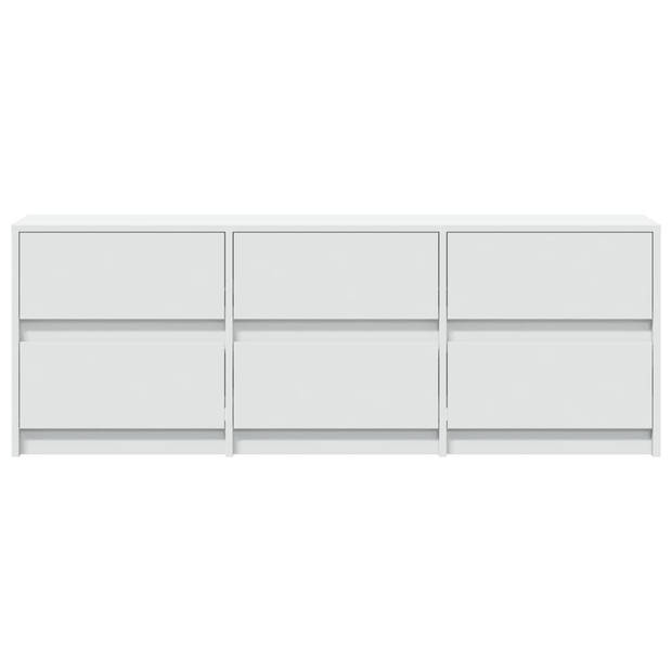 vidaXL Tv-meubel met LED 140x34x50 cm bewerkt hout wit