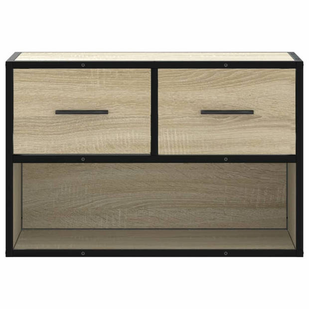 vidaXL Tv-meubel 60x31x39,5 cm bewerkt hout metaal sonoma eikenkleurig