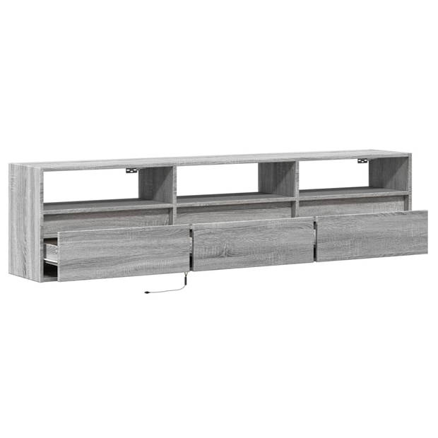 vidaXL Tv-wandmeubel met LED-verlichting 180x31x45 cm grijs sonoma