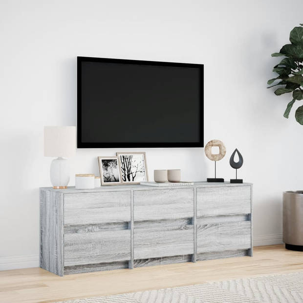 vidaXL Tv-meubel met LED 140x34x50 cm bewerkt hout grijs sonoma eiken