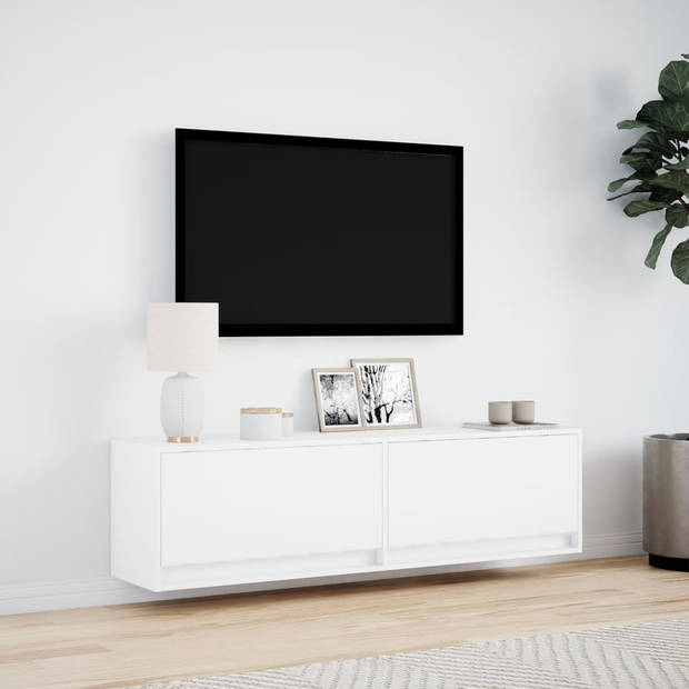 vidaXL Tv-wandmeubel met LED-verlichting 140x31x38 cm wit