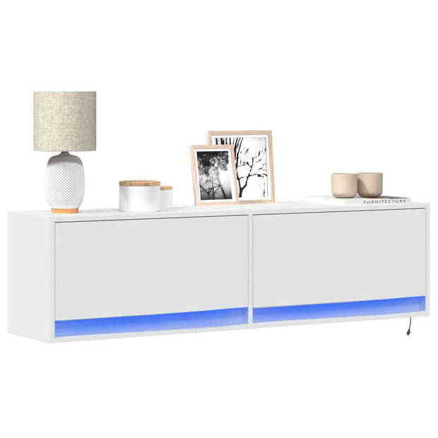 vidaXL Tv-wandmeubel met LED-verlichting 140x31x38 cm wit