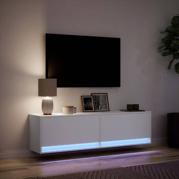 vidaXL Tv-wandmeubel met LED-verlichting 140x31x38 cm wit