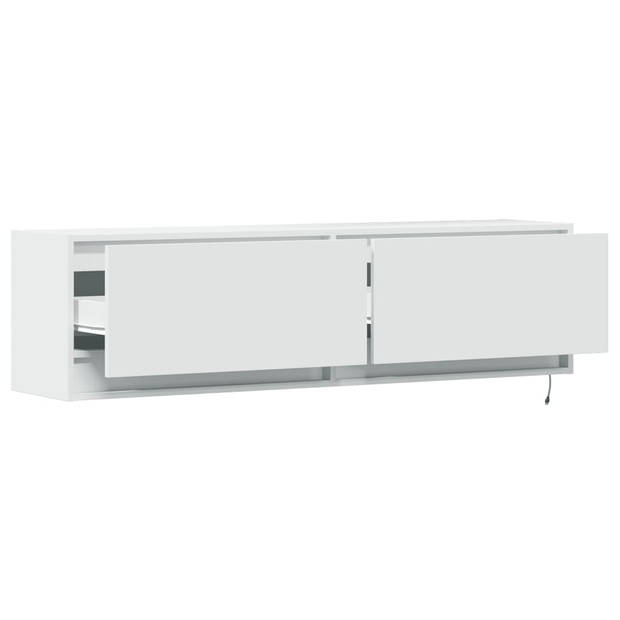 vidaXL Tv-wandmeubel met LED-verlichting 140x31x38 cm wit