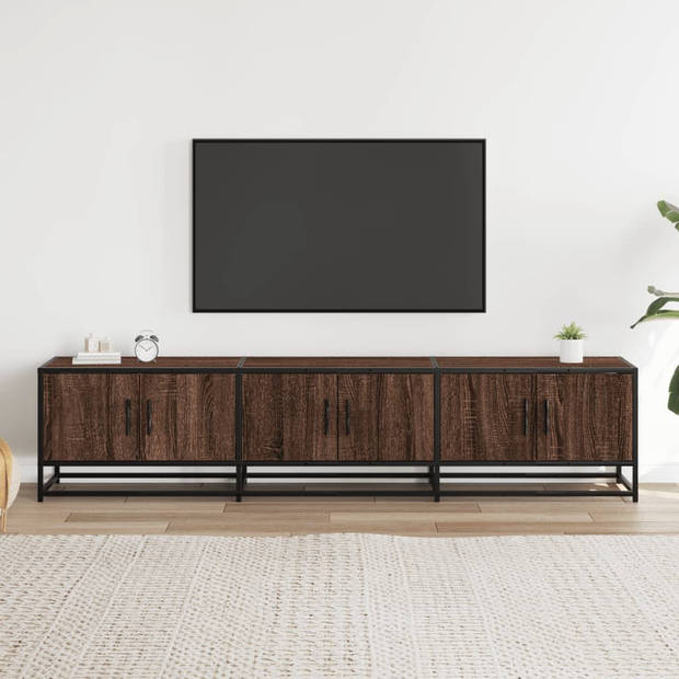 vidaXL Tv-meubel 180x35x41 cm bewerkt hout bruin eikenkleurig