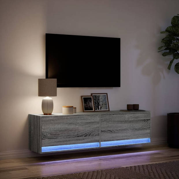 vidaXL Tv-wandmeubel met LED-verlichting 140x31x38 cm grijs sonoma