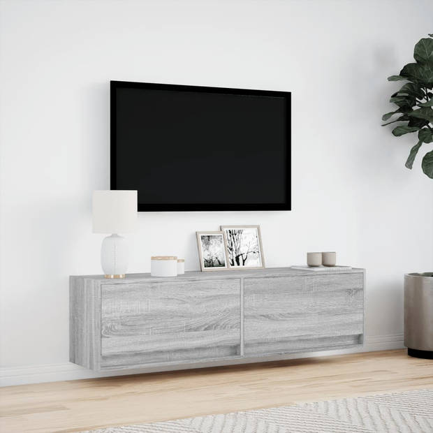 vidaXL Tv-wandmeubel met LED-verlichting 140x31x38 cm grijs sonoma