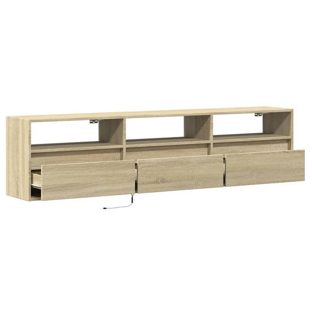 vidaXL Tv-wandmeubel met LED-verlichting 180x31x45 cm sonoma eiken