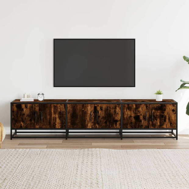 vidaXL Tv-meubel 180x35x41 cm bewerkt hout gerookt eikenkleurig