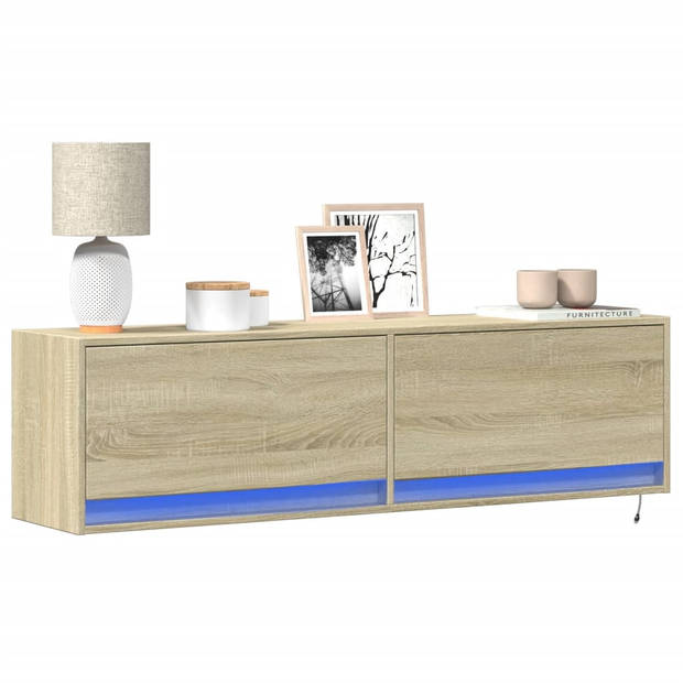 vidaXL Tv-wandmeubel met LED-verlichting 140x31x38 cm sonoma eiken