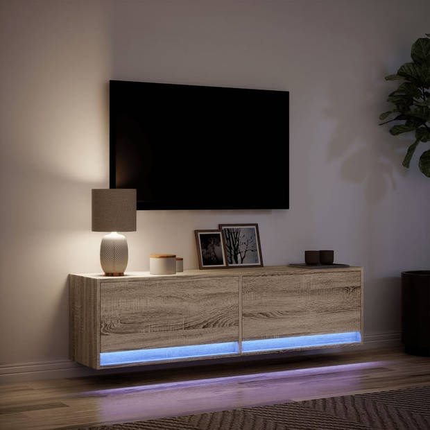 vidaXL Tv-wandmeubel met LED-verlichting 140x31x38 cm sonoma eiken