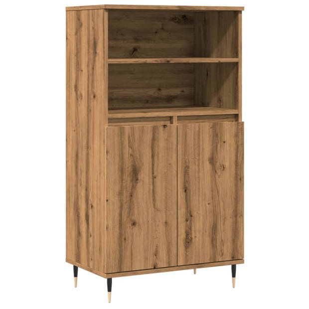 vidaXL Hoge kast 60x36x110 cm bewerkt hout artisanaal eikenkleurig