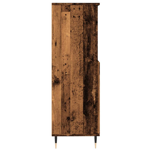 vidaXL Hoge kast 60x36x110 cm bewerkt hout oud houtkleurig