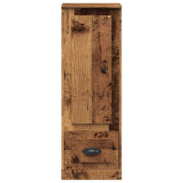 vidaXL Hoge kast 36x35,5x103,5 cm bewerkt hout oud houtkleurig