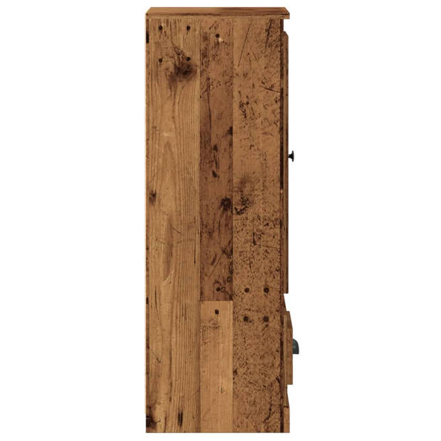 vidaXL Hoge kast 36x35,5x103,5 cm bewerkt hout oud houtkleurig