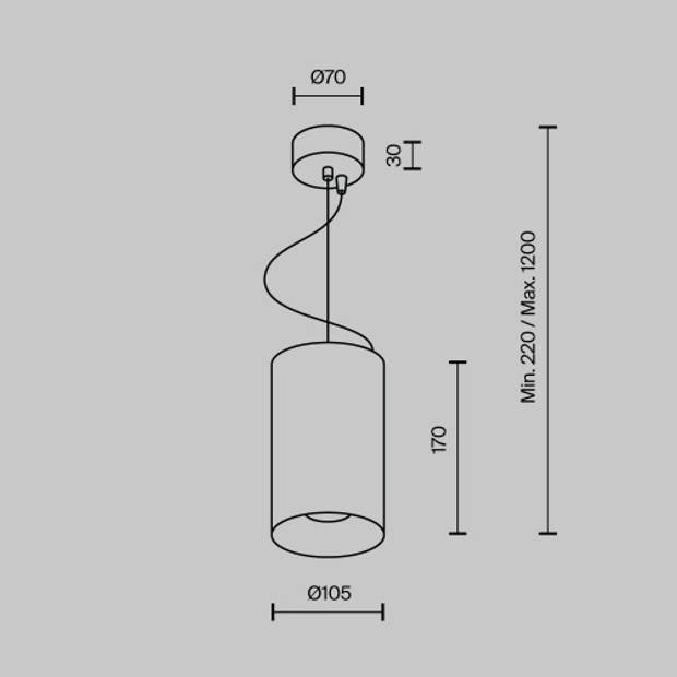 Maytoni Technical - Hanglamp Efir - Zwart - Ø10,5