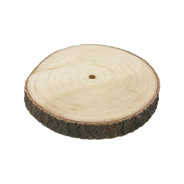 HBX Natural Living Kaarsenbord/decoratie dienblad - houten boomschijf - D45 x H3 cm - Kaarsenplateaus