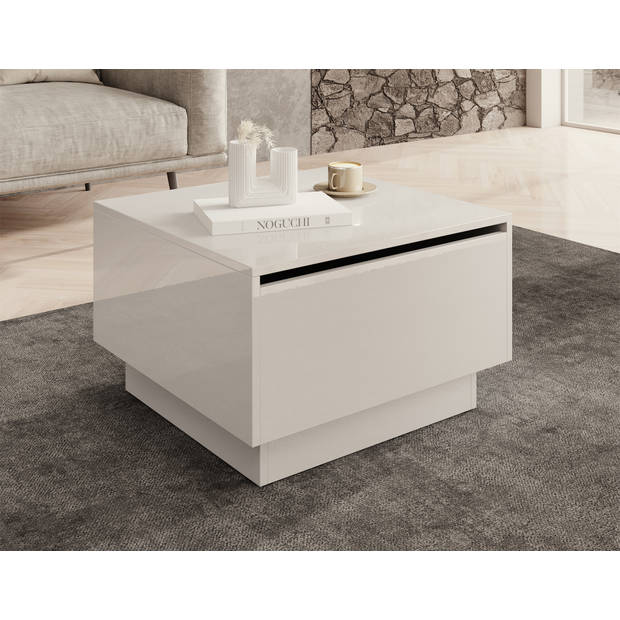 Meubella Salontafel Micha - Hoogglans wit - 60 cm