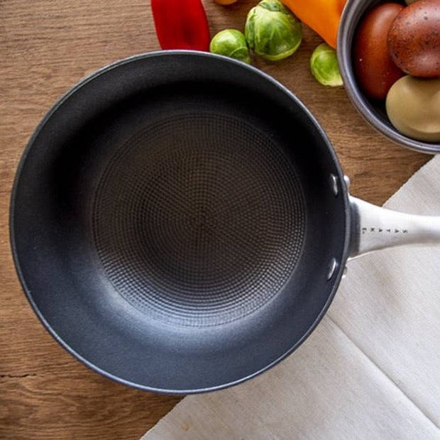 Satake - Steelpan met glazen deksel 20 cm anti-aanbaklaag