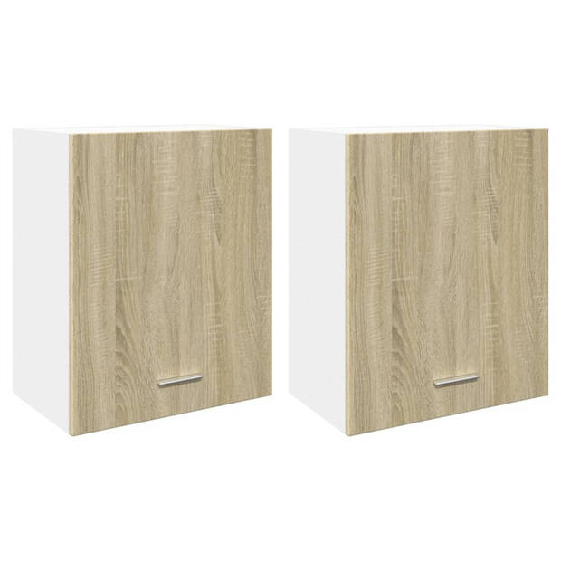 vidaXL Wandkasten 2 st 50x31x60 cm bewerkt hout sonoma eikenkleurig