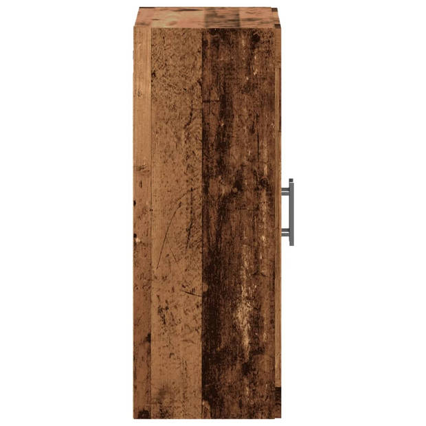 vidaXL Wandkast 69,5x34x90 cm bewerkt hout oud houtkleurig