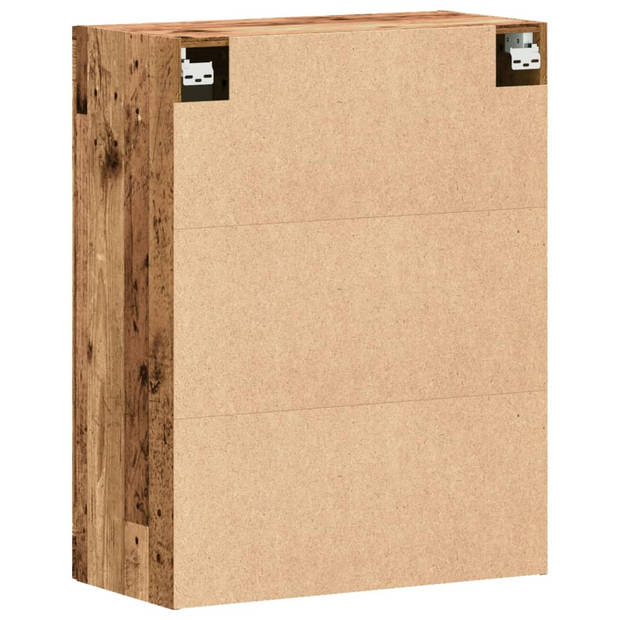 vidaXL Wandkast 69,5x34x90 cm bewerkt hout oud houtkleurig