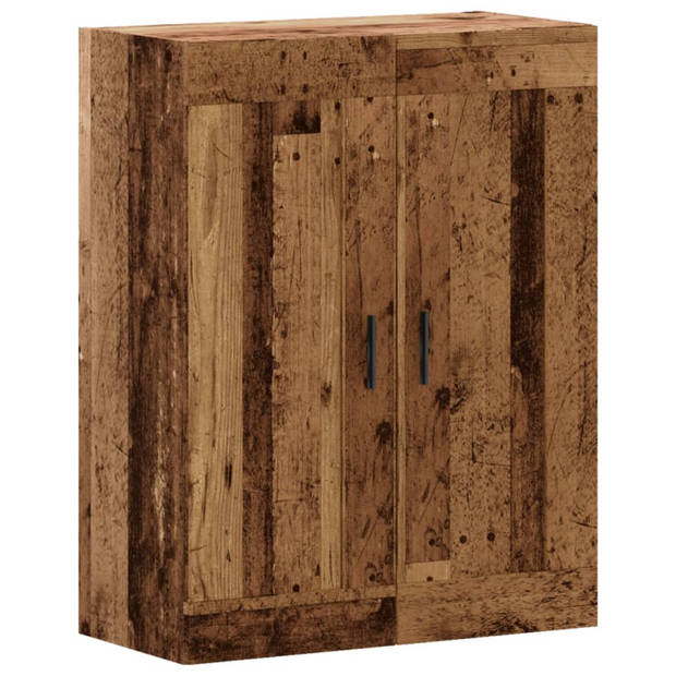 vidaXL Wandkast 69,5x34x90 cm bewerkt hout oud houtkleurig