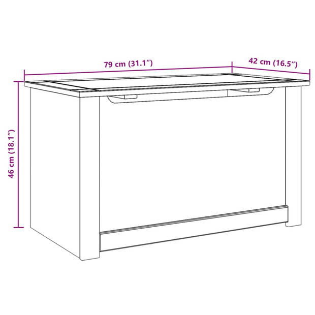 vidaXL Opbergkist met deksel Panama 79x42x46 cm massief grenenhout