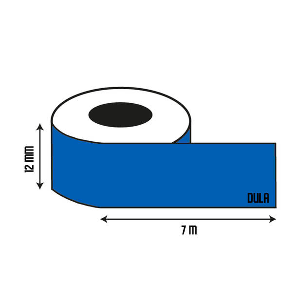 DULA label tape - Compatible met Dymo D1 45014 - 3 stuks - Blauw op wit - 12mm x 7m