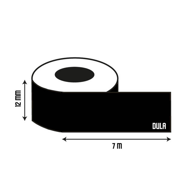 DULA label tape - Compatible met Dymo D1 45022 - 3 stuks - Zwart op zilver - 12mm x 7m